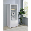 Coaster Furniture Jude 704254 3-shelf Engineered Wood Media Tower - High Gloss White IMAGE 2