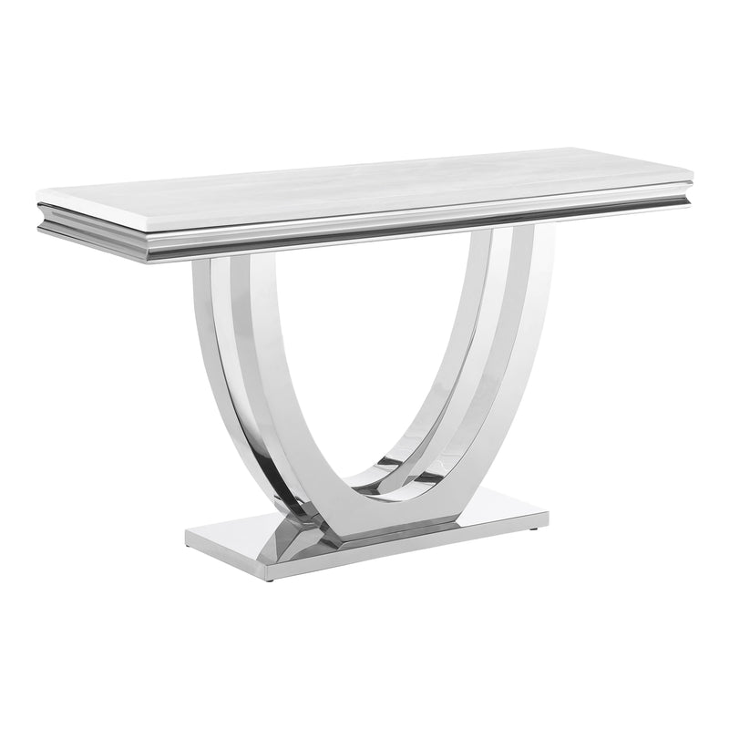 Coaster Furniture Kerwin 708539 U-base Stone Top Entryway Sofa Console Table - Chrome IMAGE 1