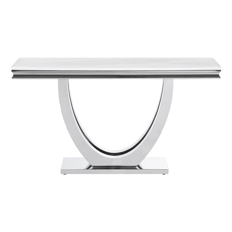 Coaster Furniture Kerwin 708539 U-base Stone Top Entryway Sofa Console Table - Chrome IMAGE 3
