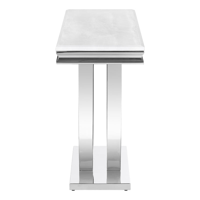 Coaster Furniture Kerwin 708539 U-base Stone Top Entryway Sofa Console Table - Chrome IMAGE 4
