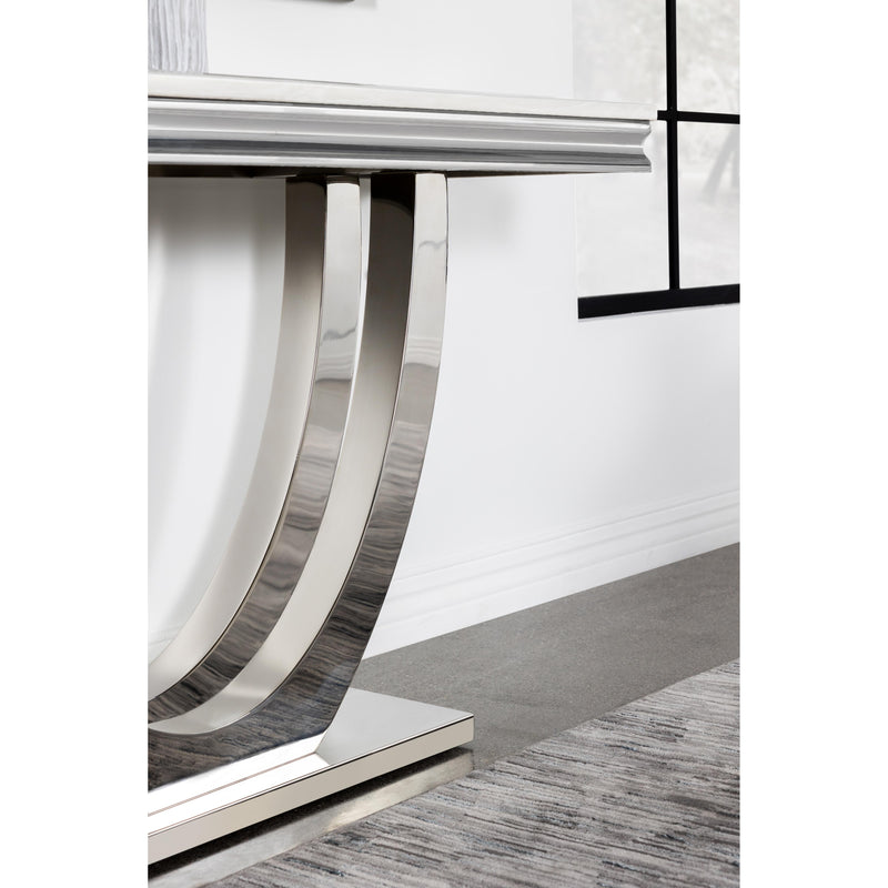 Coaster Furniture Kerwin 708539 U-base Stone Top Entryway Sofa Console Table - Chrome IMAGE 6