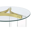 Coaster Furniture Janessa 710067 Round Glass Top Acrylic Leg End Table - Matte Brass IMAGE 8