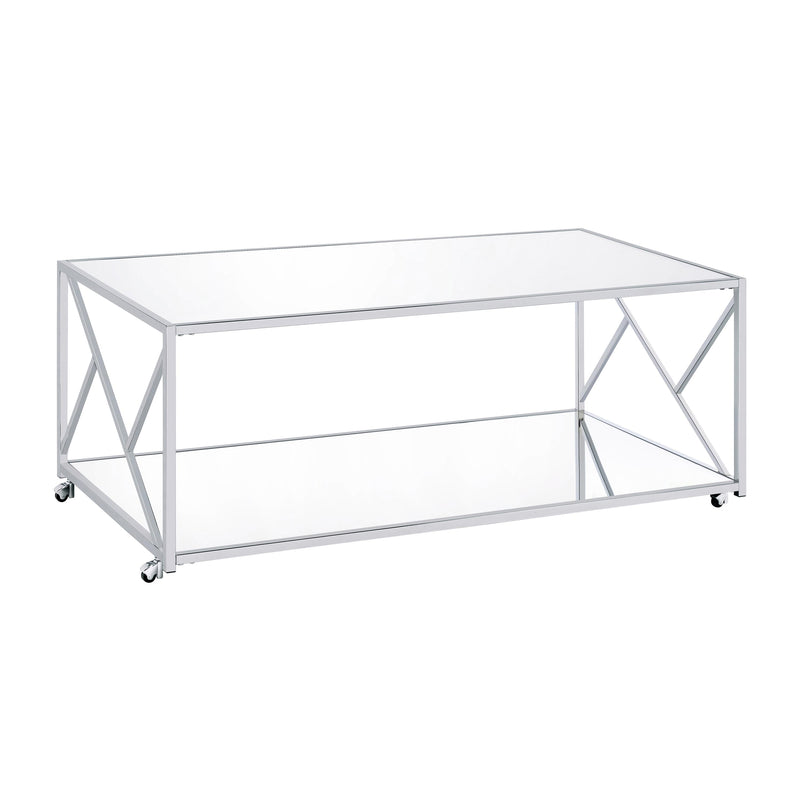 Coaster Furniture Provins 720794 3-piece Coffee and End Table Set - Mirror and Chrome IMAGE 4