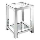 Coaster Furniture Valentina 736217 1-shelf Square Glass Top Side End Table - Silver IMAGE 1