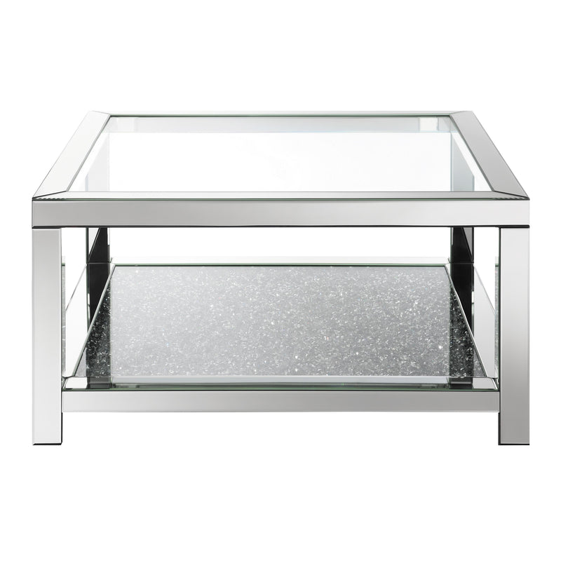 Coaster Furniture Valentina 736218 1-shelf Square Glass Top Coffee Table - Silver IMAGE 2