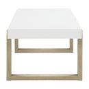 Coaster Furniture Pala 753398 Rectangular Coffee Table - White High Gloss and Natural IMAGE 4