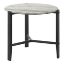 Coaster Furniture Tandi 753537 Round Faux Marble Side End Table - White and Black IMAGE 1