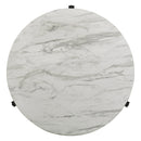 Coaster Furniture Tandi 753537 Round Faux Marble Side End Table - White and Black IMAGE 4