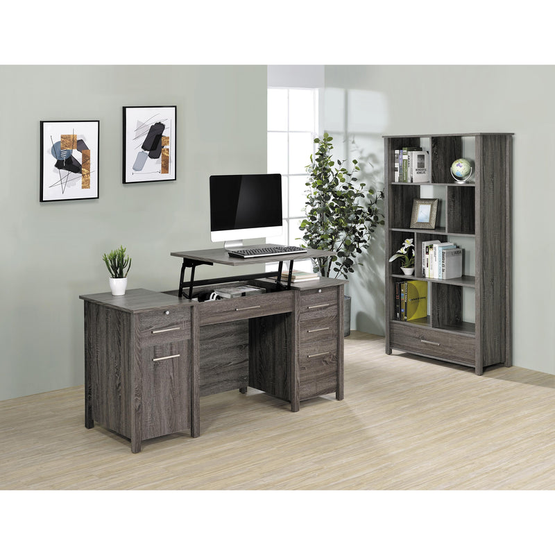 Coaster Furniture Dylan 801577 68-inch 4-shelf Storage Bookshelf - Weathered Grey IMAGE 2