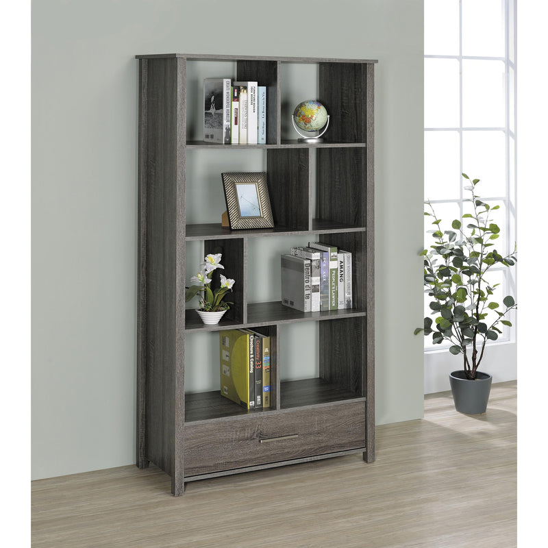 Coaster Furniture Dylan 801577 68-inch 4-shelf Storage Bookshelf - Weathered Grey IMAGE 7