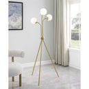 Coaster Furniture Miley 920293 66-inch Spherical Bulb Tripod Tree Floor Lamp - Gold IMAGE 2