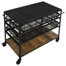Coaster Furniture Evander 953504 Marble Top Kitchen Cart with Removable Shelves - Black IMAGE 3
