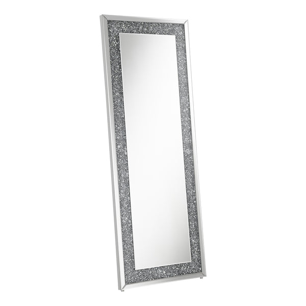 Coaster Furniture Valerie 961636 24 x 63 Inch Acrylic Crystal Floor Mirror - Silver IMAGE 1