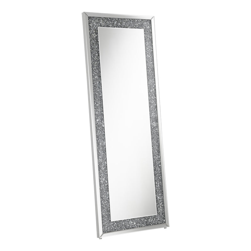 Coaster Furniture Valerie 961636 24 x 63 Inch Acrylic Crystal Floor Mirror - Silver IMAGE 1