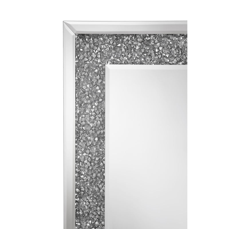Coaster Furniture Valerie 961636 24 x 63 Inch Acrylic Crystal Floor Mirror - Silver IMAGE 5