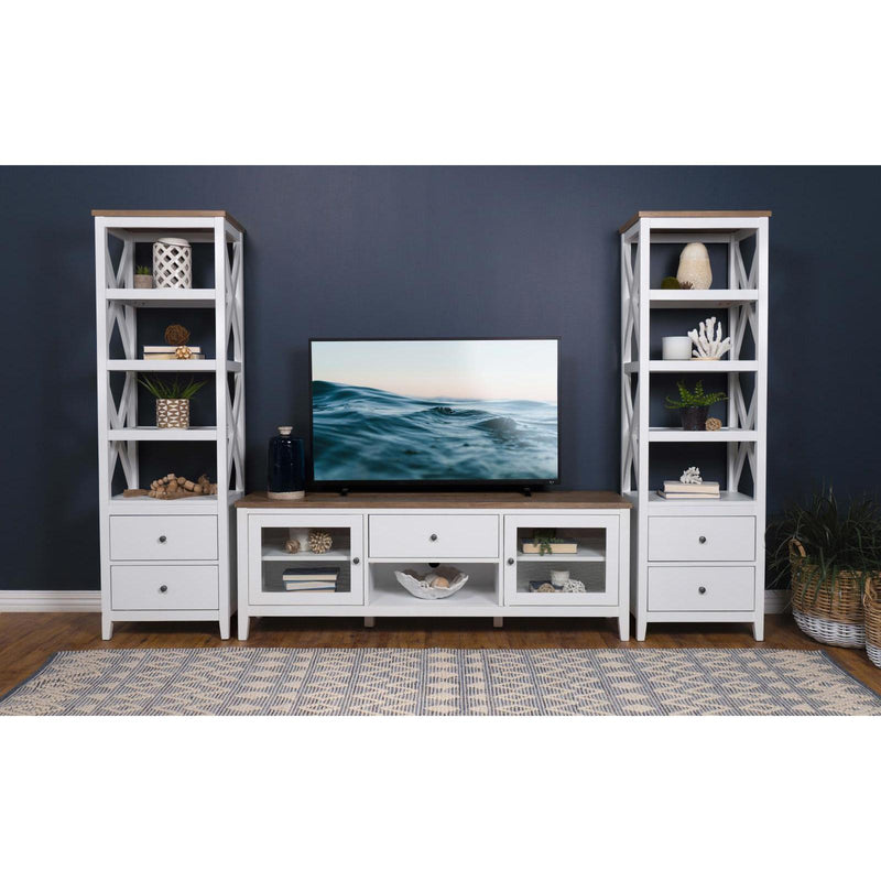 Coaster Furniture Hollis 708254 4-shelf Wood Media Tower with Drawers - Brown and White IMAGE 10
