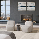 Jofran Josie Swivel Fabric Accent Chair JOSIE-SW-GREY IMAGE 7