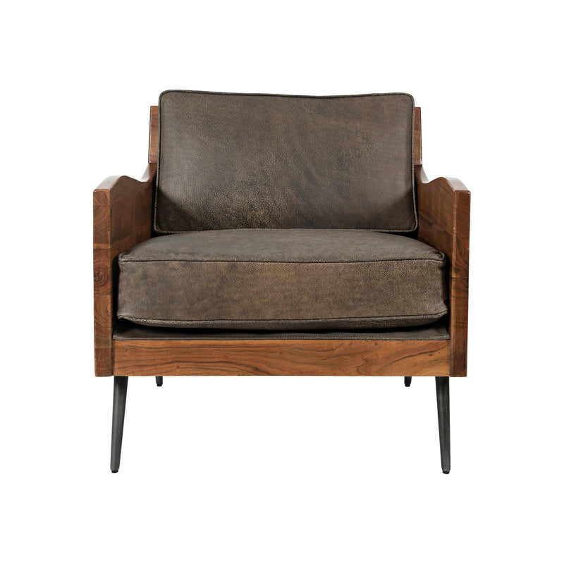 Jofran Karma Stationary Leather Accent Chair KARMA-CH-BOURBON IMAGE 2