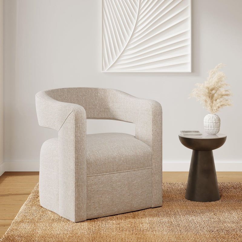 Jofran Lexy Swivel Fabric Accent Chair LEXY-SW-NATURAL IMAGE 5