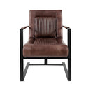 Jofran Maguire Stationary Leather Accent Chair MAGUIRE-CH-DKSIENNA IMAGE 2