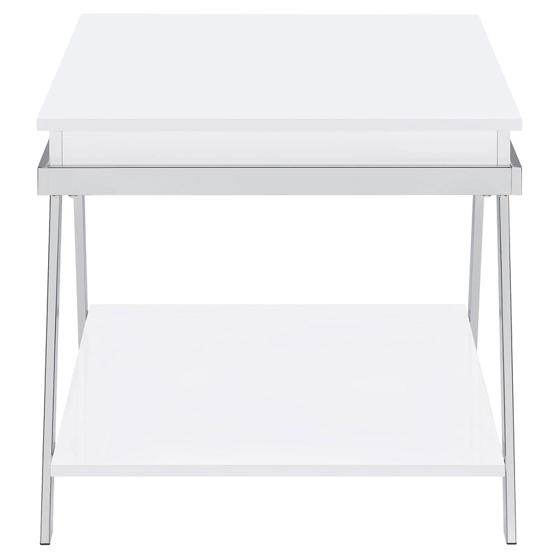 Coaster Furniture Marcia 2 pc Occasional Table Set - White High Gloss/Chrome IMAGE 10