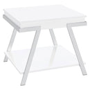 Coaster Furniture Marcia 2 pc Occasional Table Set - White High Gloss/Chrome IMAGE 5