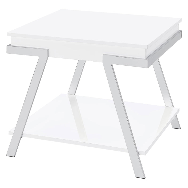 Coaster Furniture Marcia 2 pc Occasional Table Set - White High Gloss/Chrome IMAGE 7