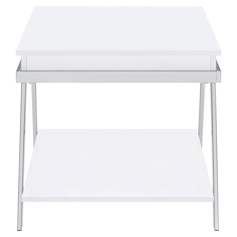 Coaster Furniture Marcia 2 pc Occasional Table Set - White High Gloss/Chrome IMAGE 8