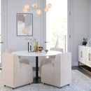 Jofran Round Rowan Dining Table with Marble Top and Pedestal Base 2271-ROWAN42T/2271-ROWAN42BGM IMAGE 3