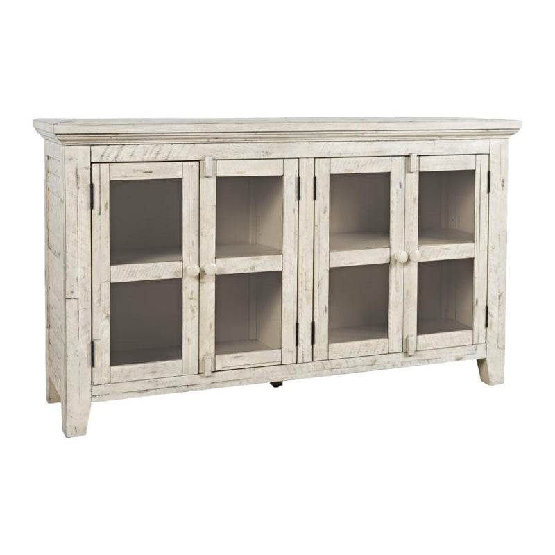 Jofran Rustic Shores 1610-5432 4-Door Low Cabinet - Scrimshaw IMAGE 1