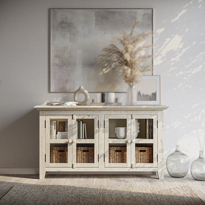 Jofran Rustic Shores 1610-5432 4-Door Low Cabinet - Scrimshaw IMAGE 7