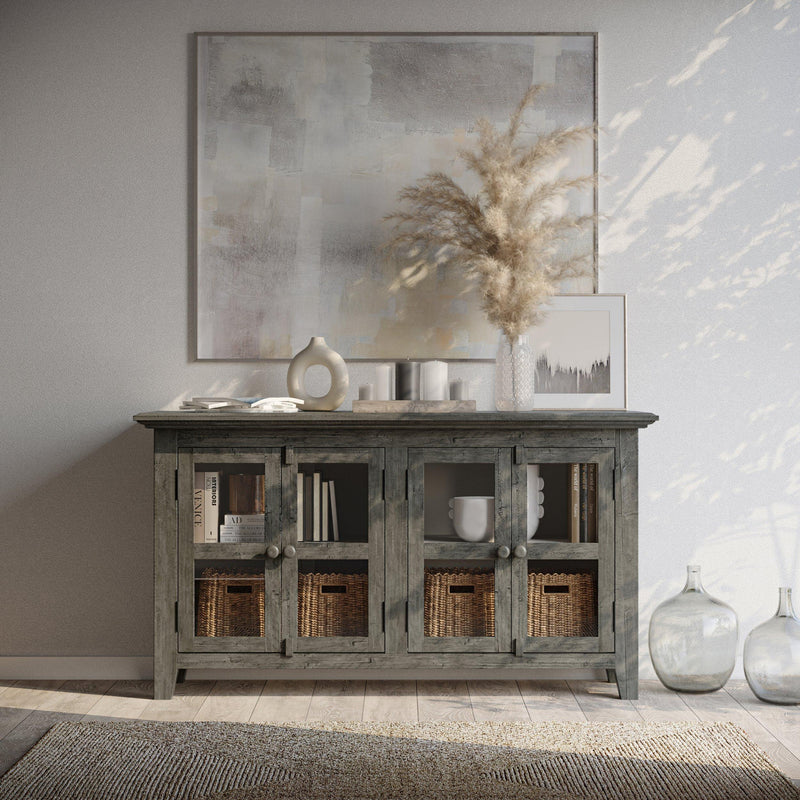 Jofran Rustic Shores 2130-5432 4-Door Low Cabinet - Stone IMAGE 7