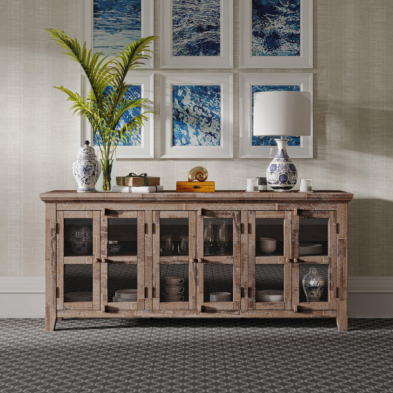 Jofran Rustic Shores 2125-7032 6-Door Low Accent Cabinet - Grey Wash IMAGE 7