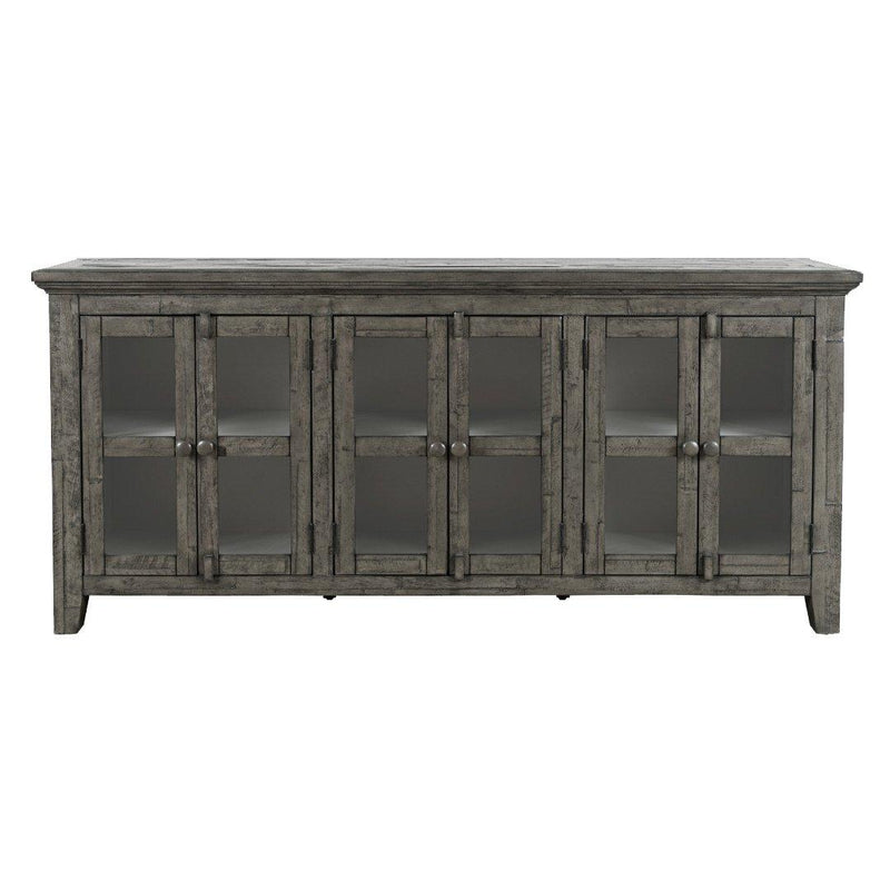 Jofran Rustic Shores 2130-7032 6-Door Low Accent Cabinet - Stone IMAGE 3