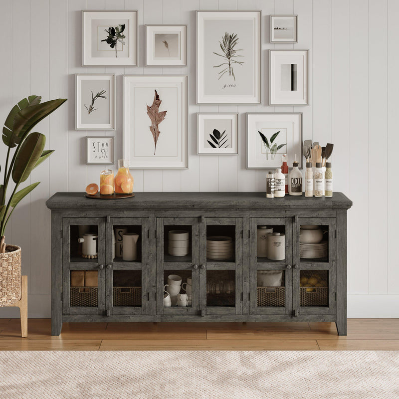 Jofran Rustic Shores 2130-7032 6-Door Low Accent Cabinet - Stone IMAGE 6