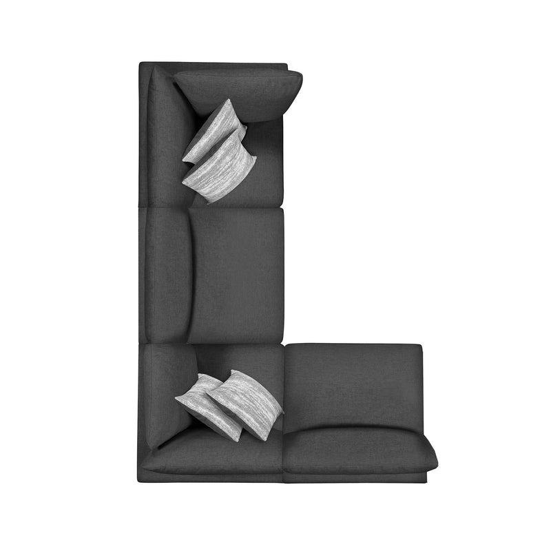 Coaster Furniture Serene 551324-SETA 4 pc Upholstered Modular Sectional - Charcoal IMAGE 3