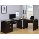  Coaster Furniture Skylar 800891-S4 2-Piece Home Office Set L-Shape Desk With File Cabinet - Cappuccino IMAGE 2