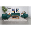 Coaster Furniture Acton 511162 Upholstered Flared Arm Loveseat - Teal Blue IMAGE 2