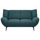 Coaster Furniture Acton 511162 Upholstered Flared Arm Loveseat - Teal Blue IMAGE 3