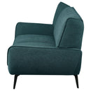 Coaster Furniture Acton 511162 Upholstered Flared Arm Loveseat - Teal Blue IMAGE 5