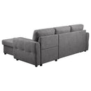 Coaster Furniture Samantha 511088 Upholstered Storage Sleeper Sectional Sofa - Grey IMAGE 8