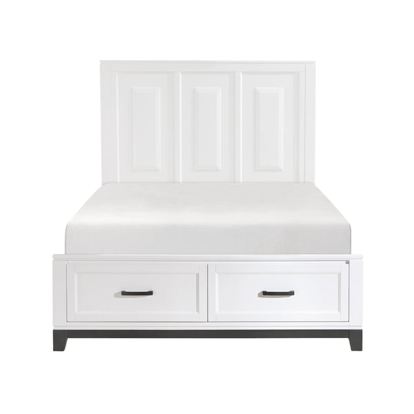 Homelegance Garretson 1450WH-1* Queen Platform Bed with Footboard Storage IMAGE 1