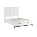 Homelegance Garretson 1450WH-1* Queen Platform Bed with Footboard Storage IMAGE 4