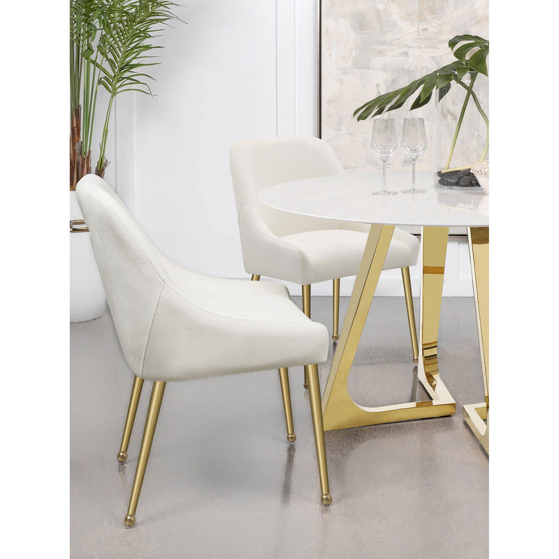 Coaster Furniture Mayette 107562 Upholstered Dining Side Chair - Ivory IMAGE 2