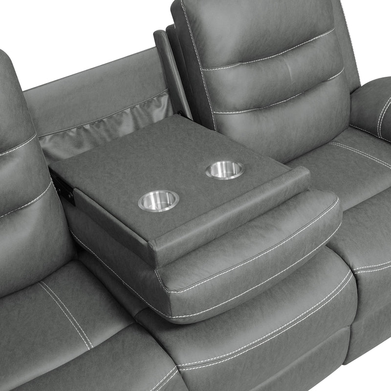 Coaster Furniture Nova 602531 Upholstered Padded Arm Reclining Sofa - Dark Grey IMAGE 13