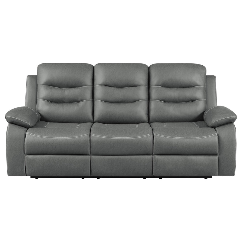 Coaster Furniture Nova 602531 Upholstered Padded Arm Reclining Sofa - Dark Grey IMAGE 4