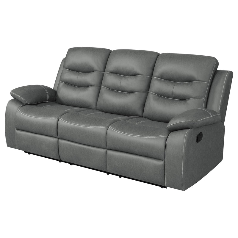 Coaster Furniture Nova 602531 Upholstered Padded Arm Reclining Sofa - Dark Grey IMAGE 5