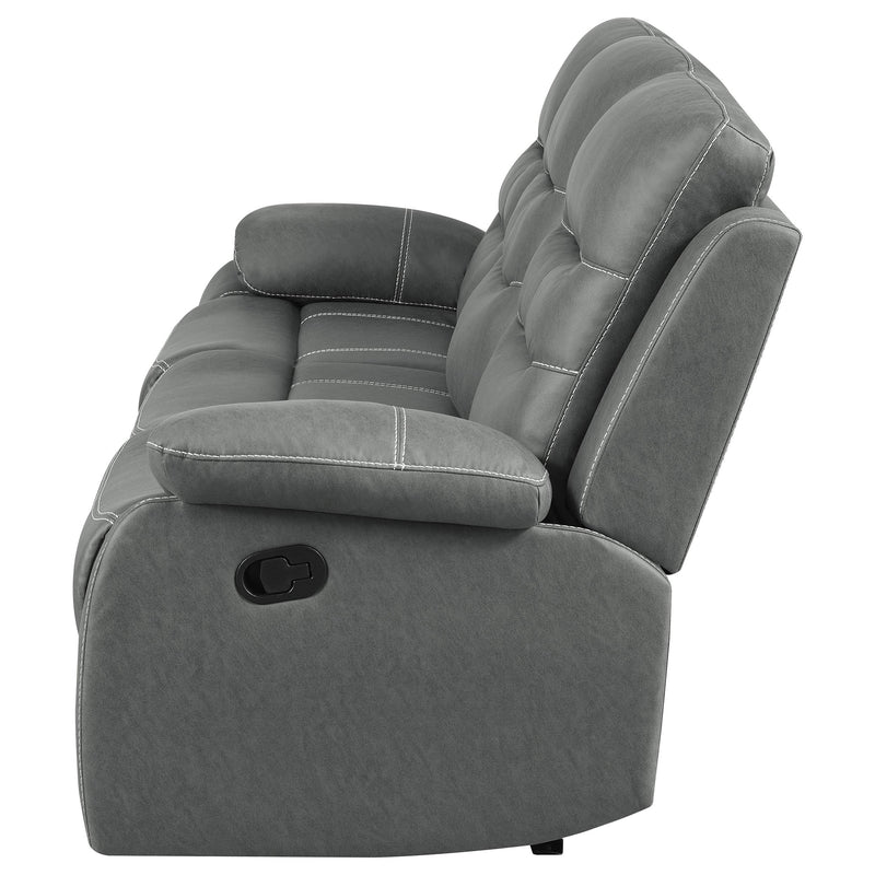 Coaster Furniture Nova 602531 Upholstered Padded Arm Reclining Sofa - Dark Grey IMAGE 6