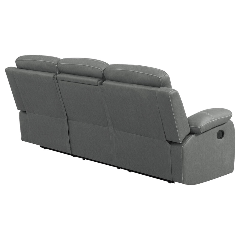 Coaster Furniture Nova 602531 Upholstered Padded Arm Reclining Sofa - Dark Grey IMAGE 8