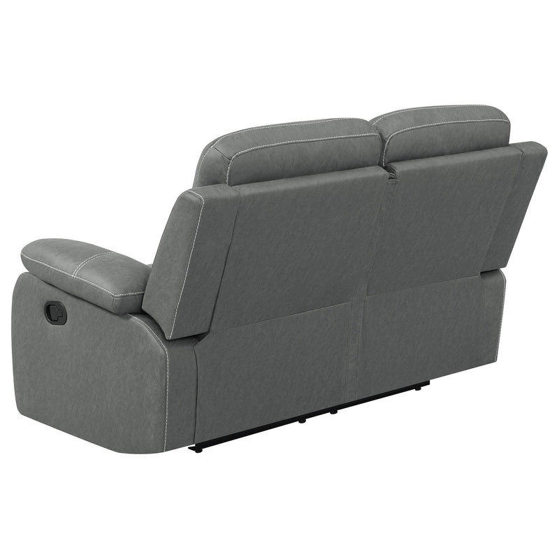Coaster Furniture Nova 602532 Upholstered Padded Arm Reclining Loveseat - Dark Grey IMAGE 8